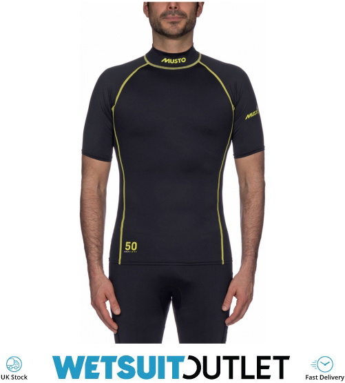 2022 Musto UPF50 Short Sleeve Rash Vest Black SUTS004 Wetsuits Rash